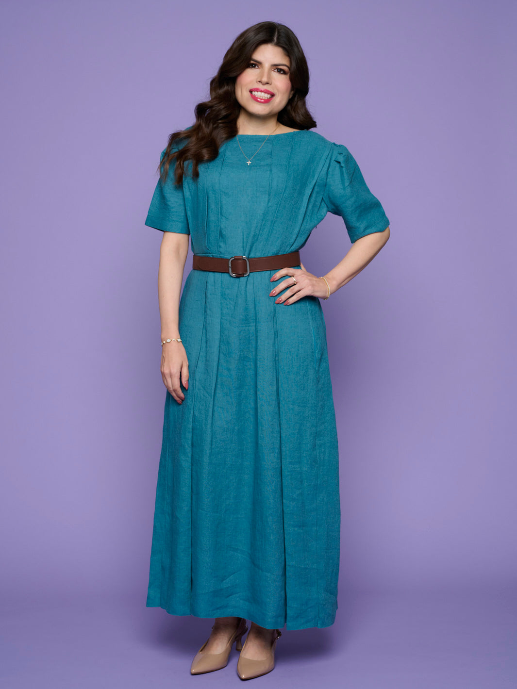 The Celestial Dress -Elegant Teal Maxi Dress