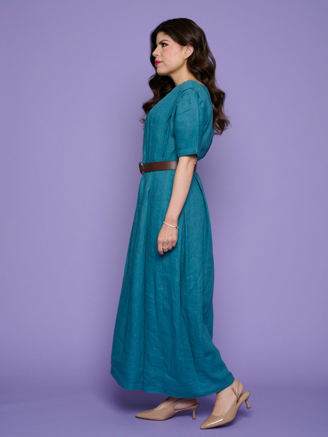 The Celestial Dress -Elegant Teal Maxi Dress