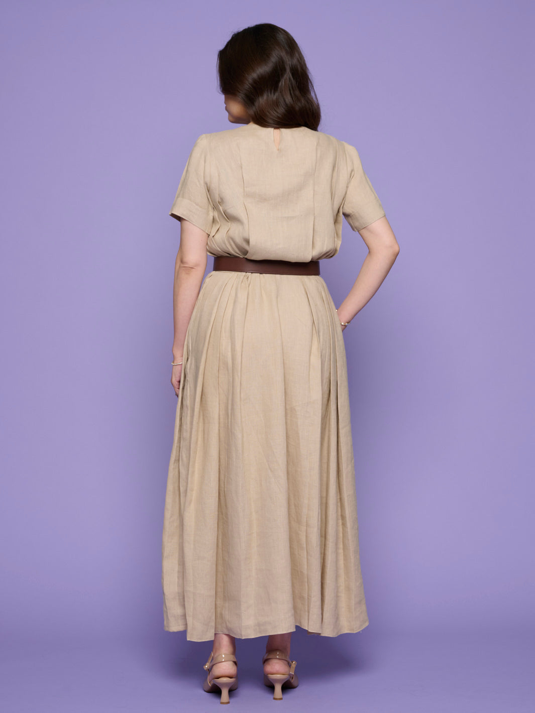 The Pillar Dress – Elegant Beige Formal Dress
