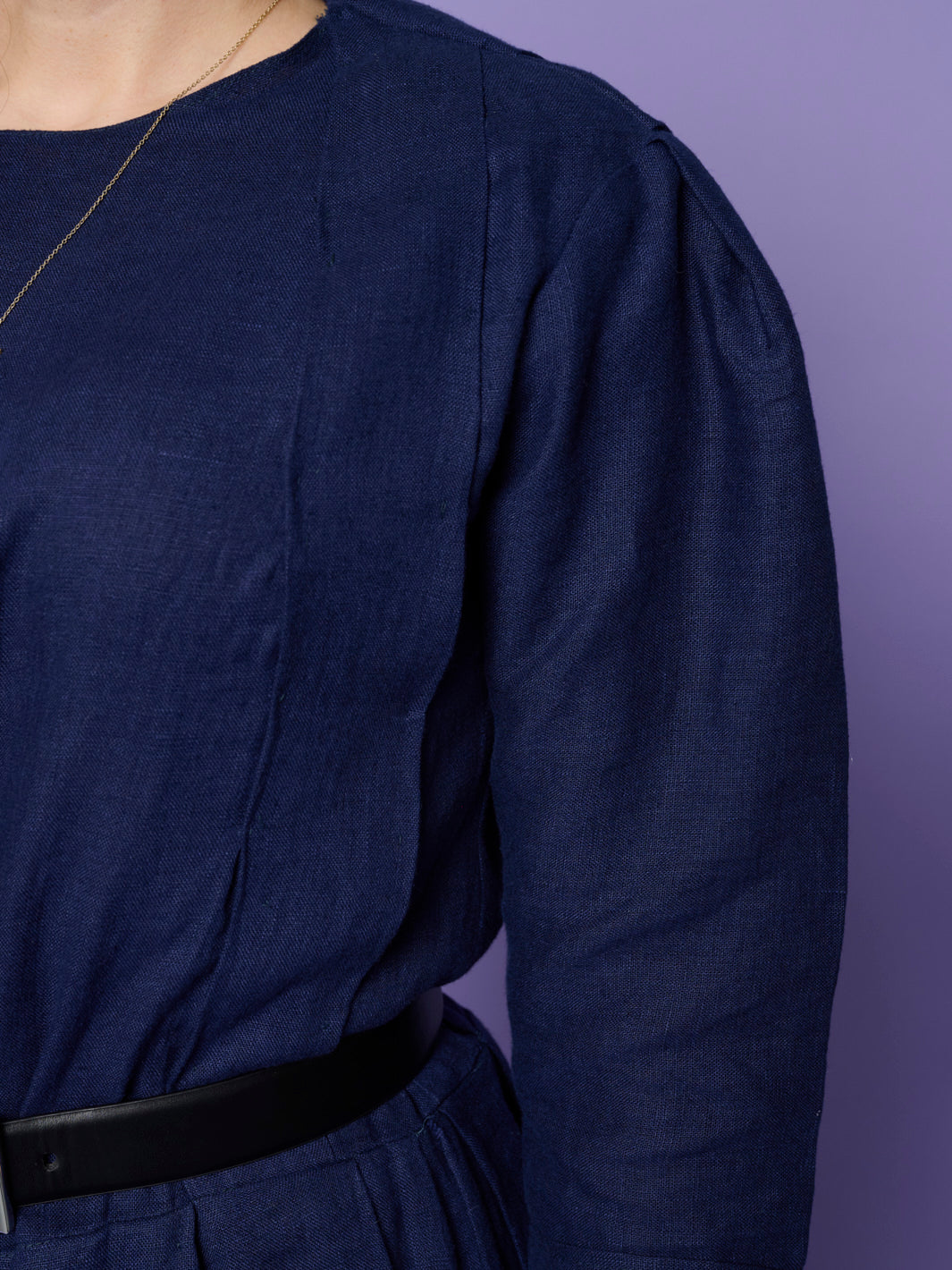 The Royalty Dress –Elegant Navy Long Sleeve Dress