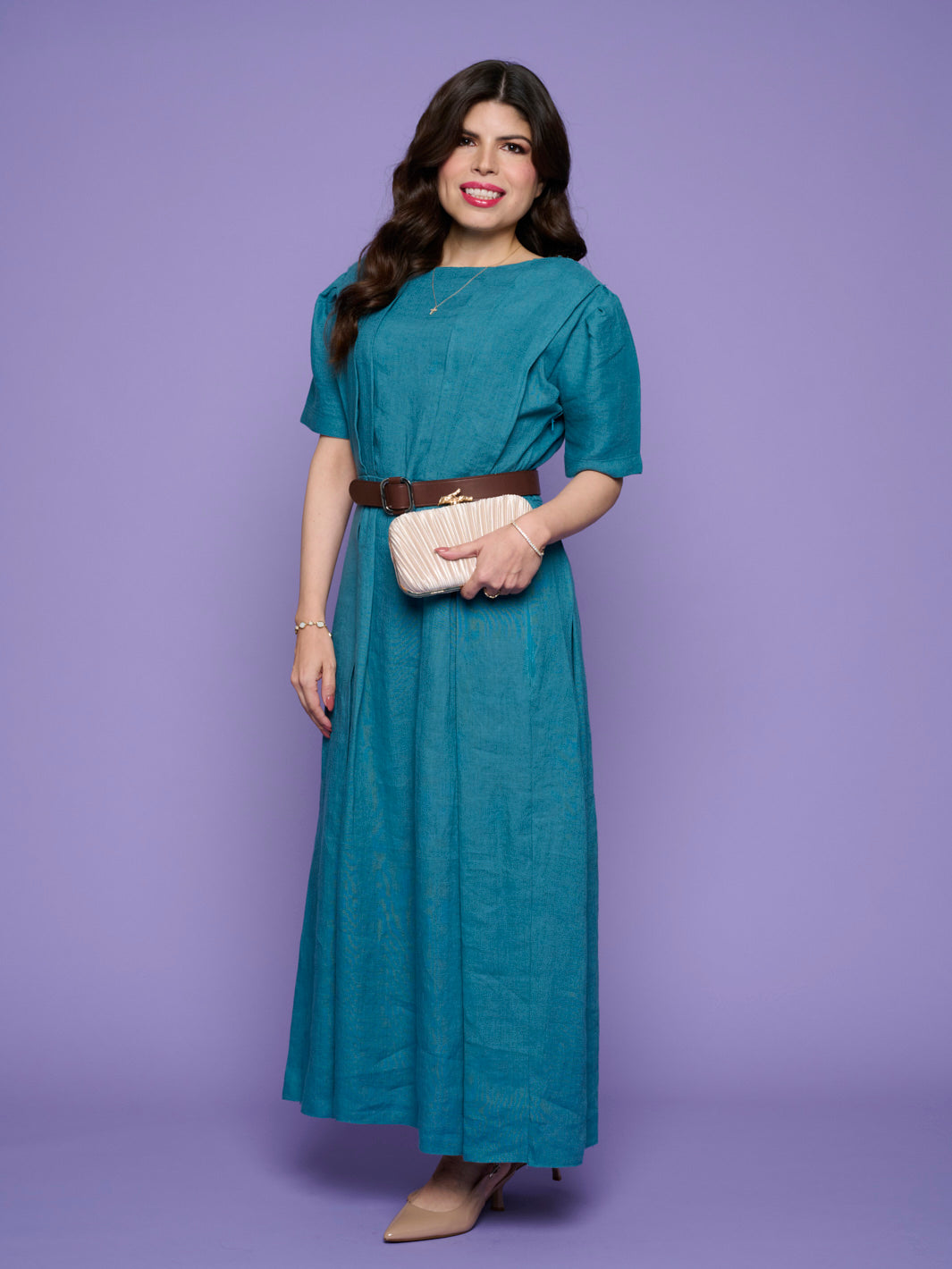 The Celestial Dress -Elegant Teal Maxi Dress