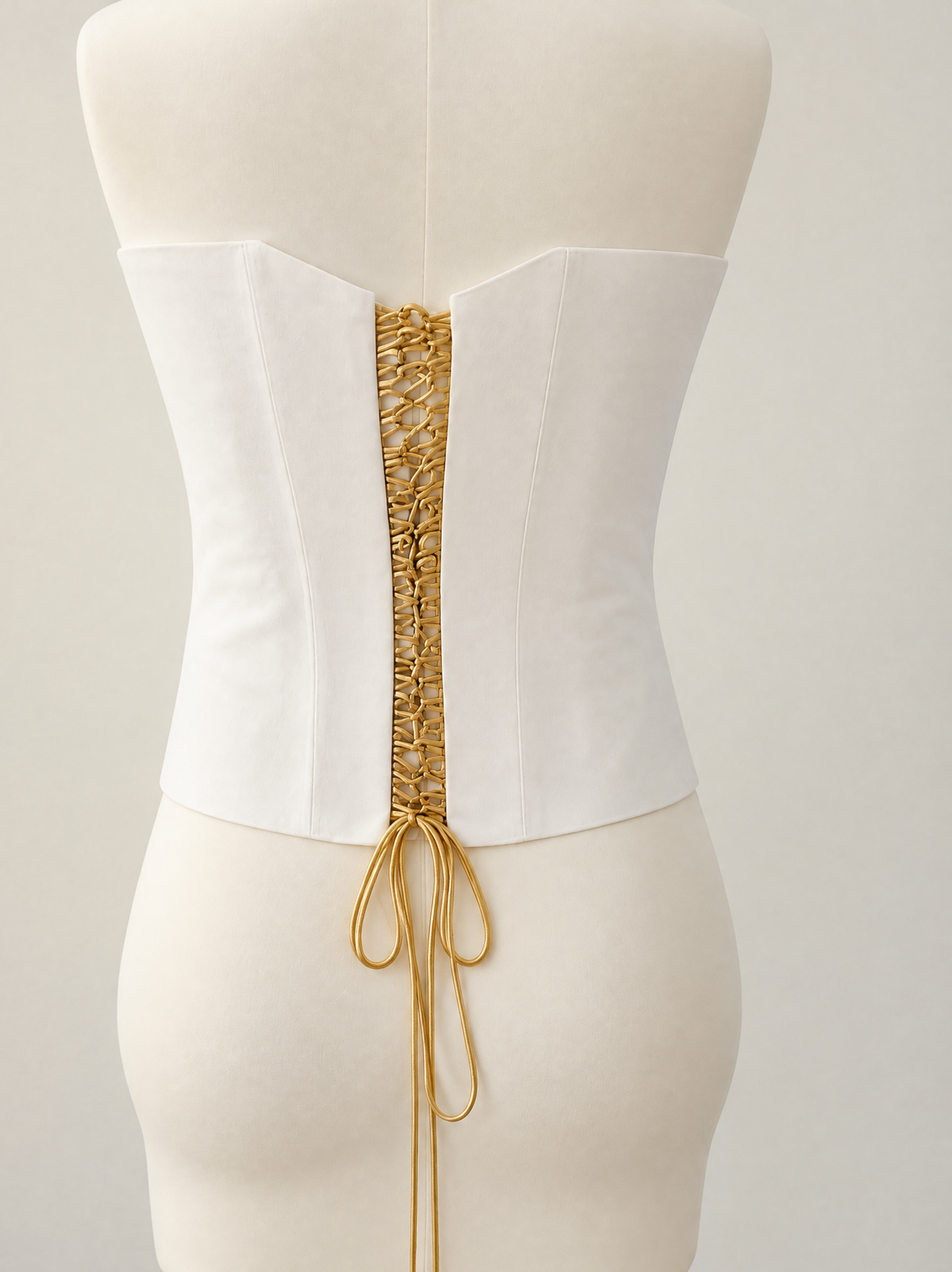 flower-strapless-overbust-corset-white-gold-lace-back view