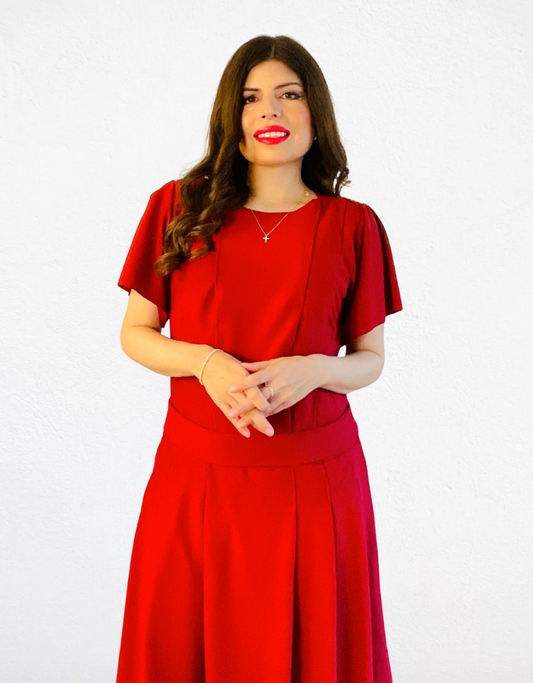 The Fig Dress – Dark Red Merino Wool Maxi Dress
